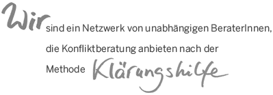 Wir sind ein Netzwerk von unabhängigen BeraterInnen, die Konfliktberatung nach der Methode